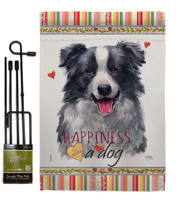 Border Collie Happiness - Pets Nature Vertical Impressions Decorative Flags HG110158 Made In USA - Image 4