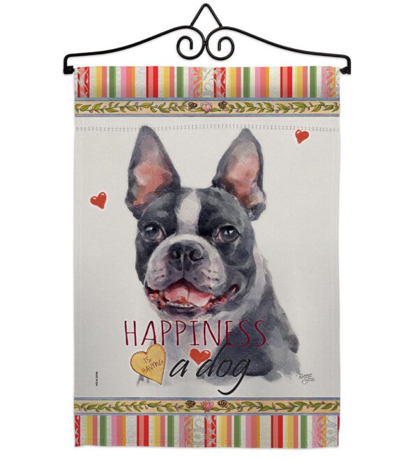 Boston Terrier Happiness - Pets Nature Vertical Impressions Decorative Flags HG110159 Made In USA - Image 7