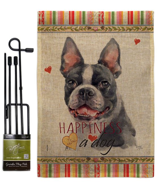 Boston Terrier Happiness - Pets Nature Vertical Impressions Decorative Flags HG110159 Made In USA - Image 12