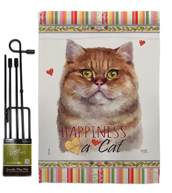 British Short Hair Happiness - Pets Nature Vertical Impressions Decorative Flags HG110161 Made In USA - Image 4
