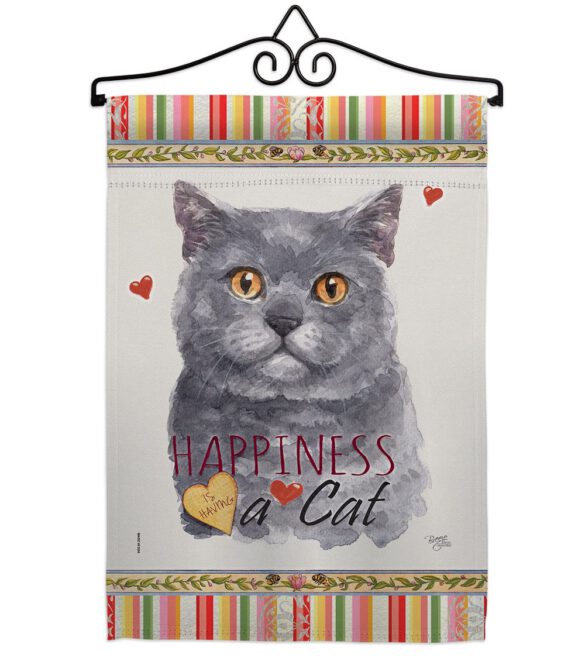 Blue British Short Hair Happiness - Pets Nature Vertical Impressions Decorative Flags HG110162 Made In USA - Image 7