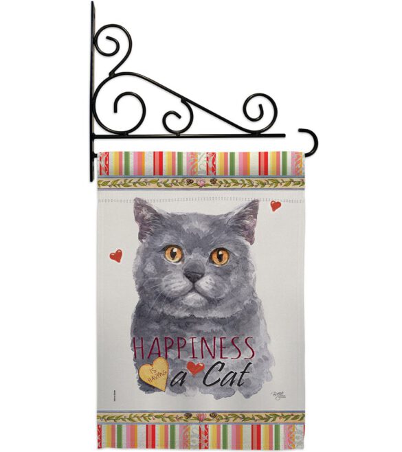 Blue British Short Hair Happiness - Pets Nature Vertical Impressions Decorative Flags HG110162 Made In USA - Image 8