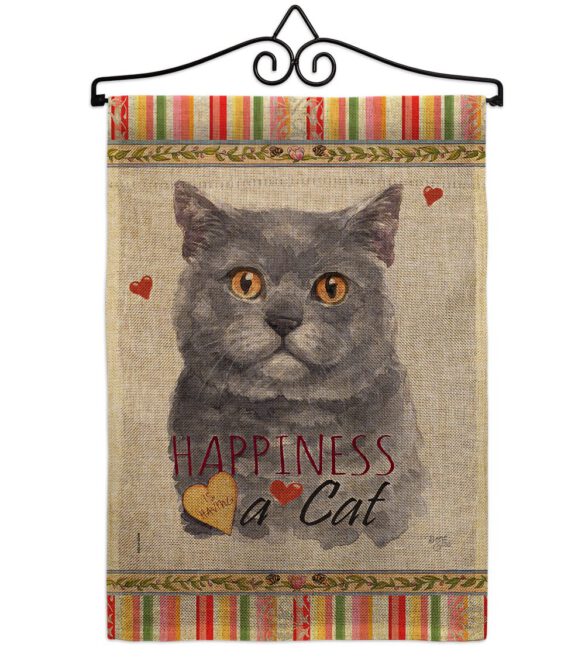 Blue British Short Hair Happiness - Pets Nature Vertical Impressions Decorative Flags HG110162 Made In USA - Image 13