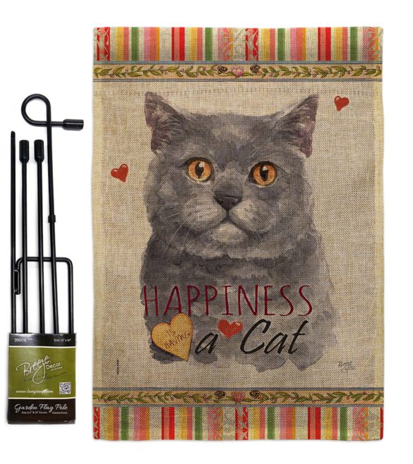 Blue British Short Hair Happiness - Pets Nature Vertical Impressions Decorative Flags HG110162 Made In USA - Image 12