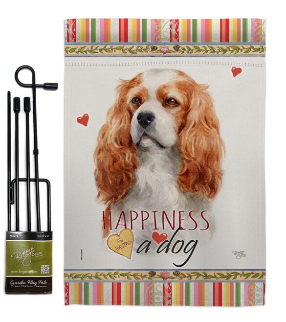 Cavalier King Spaniel Happiness - Pets Nature Vertical Impressions Decorative Flags HG110164 Made In USA - Image 4