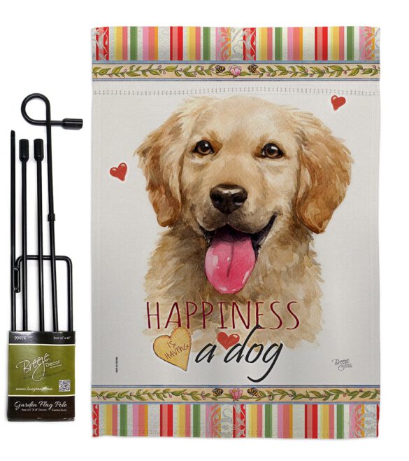 Golden Retriever Happiness - Pets Nature Vertical Impressions Decorative Flags HG110180 Made In USA - Image 4