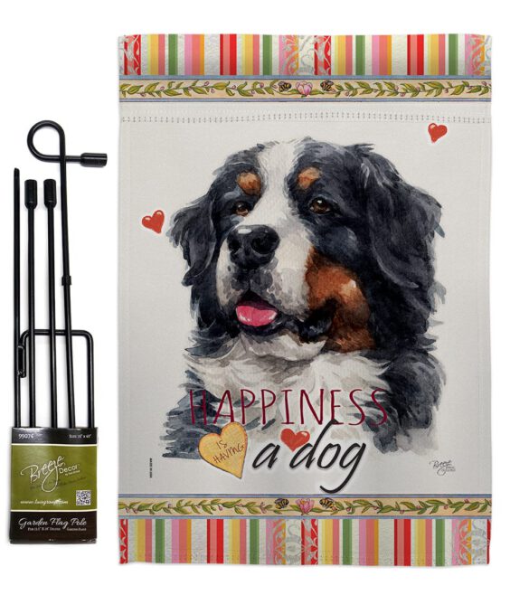 Bernese Cattle Happiness - Pets Nature Vertical Impressions Decorative Flags HG110183 Made In USA - Image 4