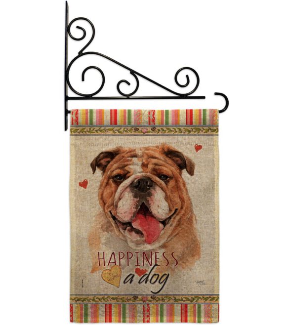 Bulldog Happiness - Pets Nature Vertical Impressions Decorative Flags HG110188 Made In USA - Image 14