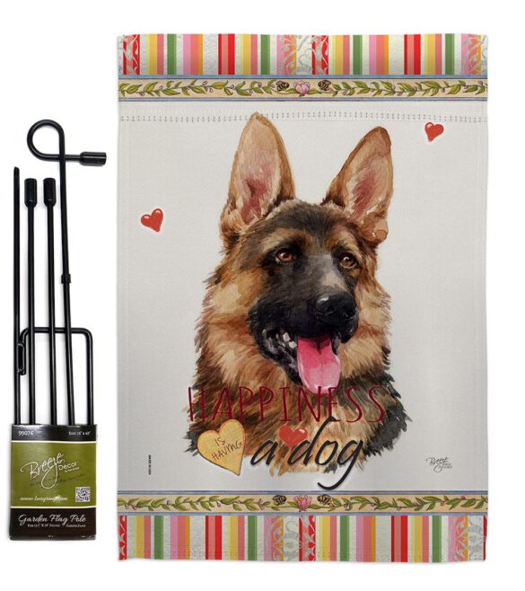 German Shepherd Happiness - Pets Nature Vertical Impressions Decorative Flags HG110190 Made In USA - Image 4