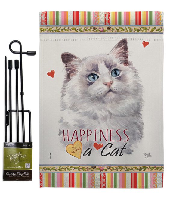 Bicolor Ragdoll Happiness - Pets Nature Vertical Impressions Decorative Flags HG110212 Made In USA - Image 4