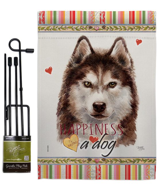 Brown Siberian Husky Happiness - Pets Nature Vertical Impressions Decorative Flags HG110222 Made In USA - Image 4