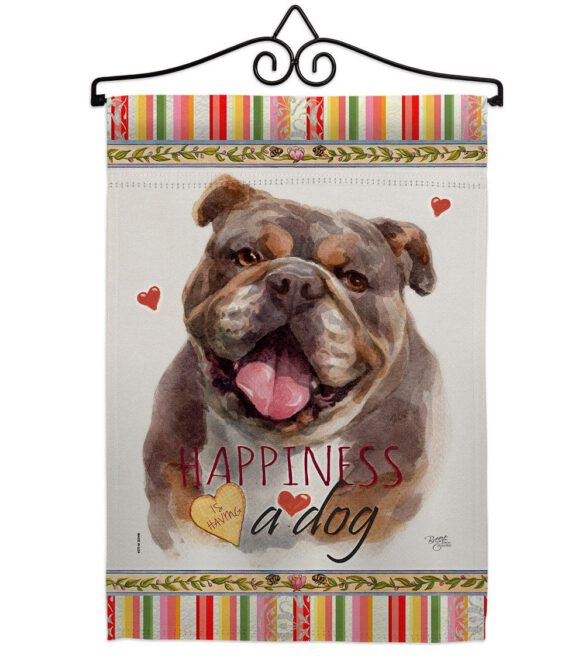 Chocolate Bulldog Happiness - Pets Nature Vertical Impressions Decorative Flags HG110244 Made In USA - Image 7