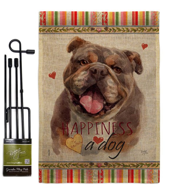 Chocolate Bulldog Happiness - Pets Nature Vertical Impressions Decorative Flags HG110244 Made In USA - Image 14