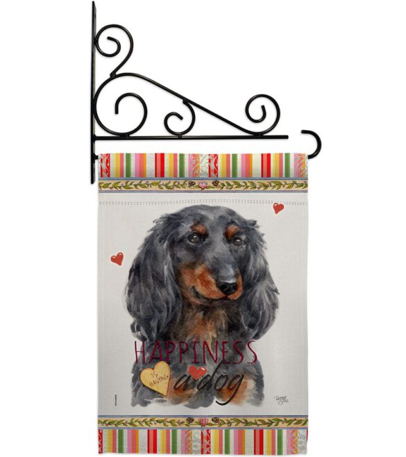 Blue Long Hair Dachshund Happiness - Pets Nature Vertical Impressions Decorative Flags HG110251 Made In USA - Image 8