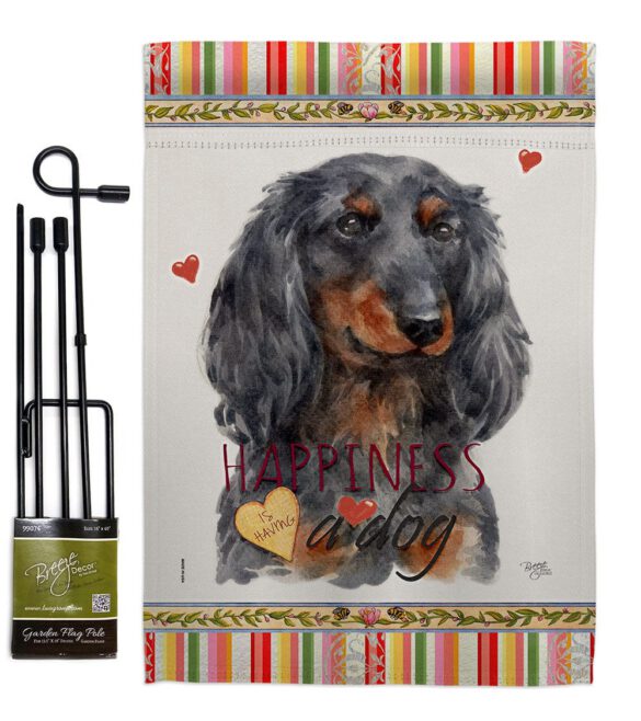 Blue Long Hair Dachshund Happiness - Pets Nature Vertical Impressions Decorative Flags HG110251 Made In USA - Image 4