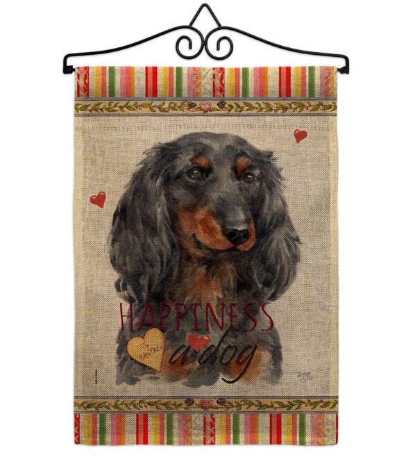 Blue Long Hair Dachshund Happiness - Pets Nature Vertical Impressions Decorative Flags HG110251 Made In USA - Image 17