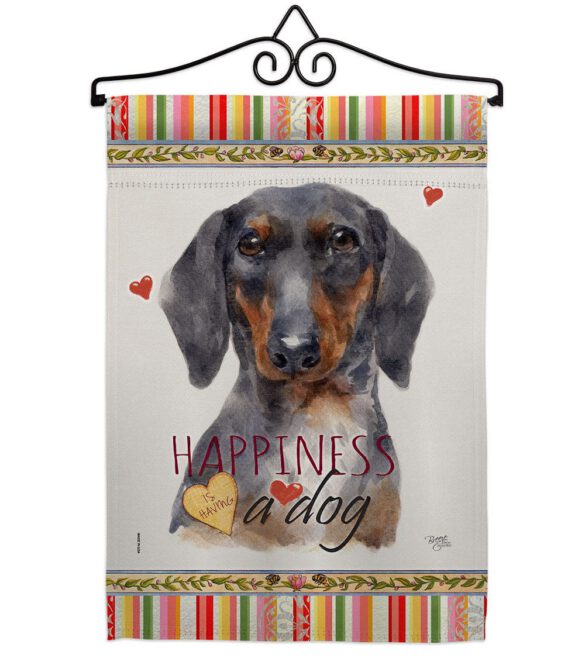 Black & Tan Dachshund Happiness - Pets Nature Vertical Impressions Decorative Flags HG110252 Made In USA - Image 7