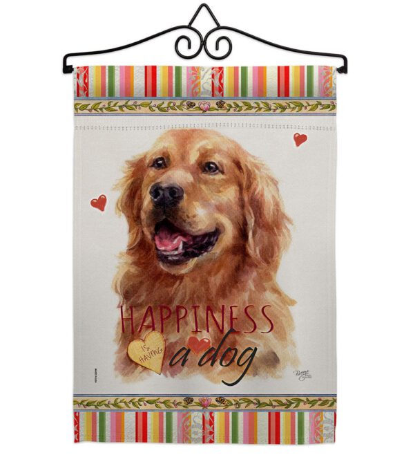 Dark Golden Retriever Happiness - Pets Nature Vertical Impressions Decorative Flags HG110255 Made In USA - Image 7