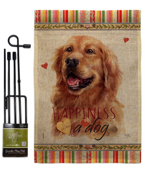 Dark Golden Retriever Happiness - Pets Nature Vertical Impressions Decorative Flags HG110255 Made In USA - Image 14