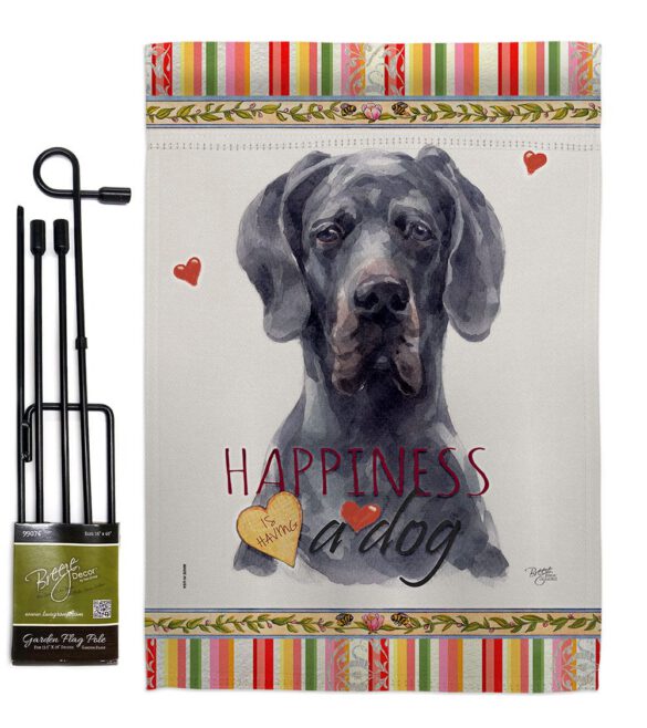Black Great Dane Happiness - Pets Nature Vertical Impressions Decorative Flags HG110258 Made In USA - Image 4