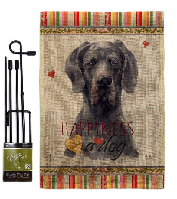 Black Great Dane Happiness - Pets Nature Vertical Impressions Decorative Flags HG110258 Made In USA - Image 14