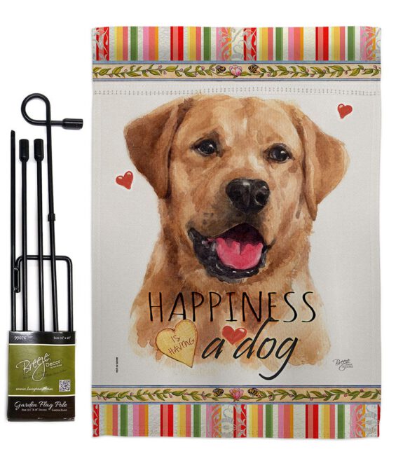 Golden Labrador Retriever Happiness - Pets Nature Vertical Impressions Decorative Flags HG110261 Made In USA - Image 4