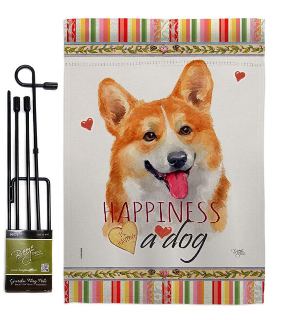 Fawn Corgi Happiness - Pets Nature Vertical Impressions Decorative Flags HG110263 Made In USA - Image 4