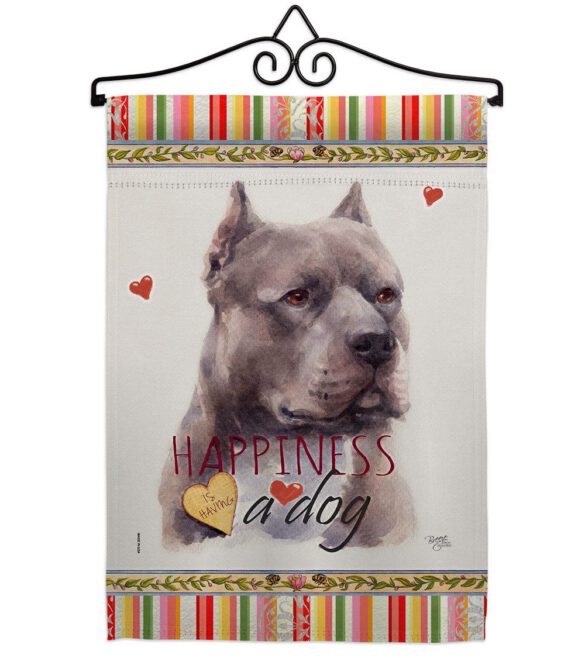 Blue Pitbull Happiness - Pets Nature Vertical Impressions Decorative Flags HG110264 Made In USA - Image 7