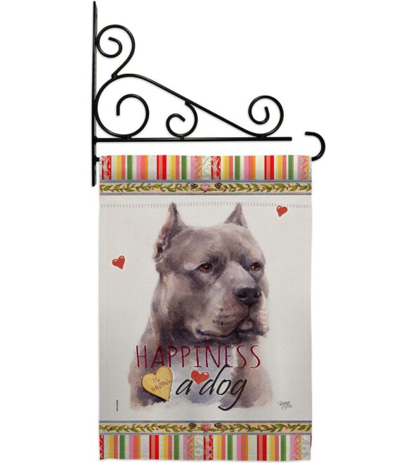 Blue Pitbull Happiness - Pets Nature Vertical Impressions Decorative Flags HG110264 Made In USA - Image 8