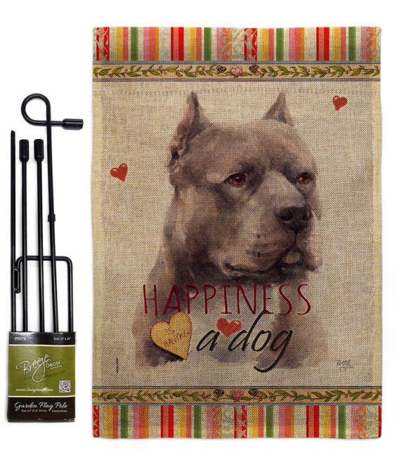 Blue Pitbull Happiness - Pets Nature Vertical Impressions Decorative Flags HG110264 Made In USA - Image 14