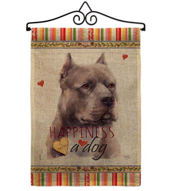 Blue Pitbull Happiness - Pets Nature Vertical Impressions Decorative Flags HG110264 Made In USA - Image 17