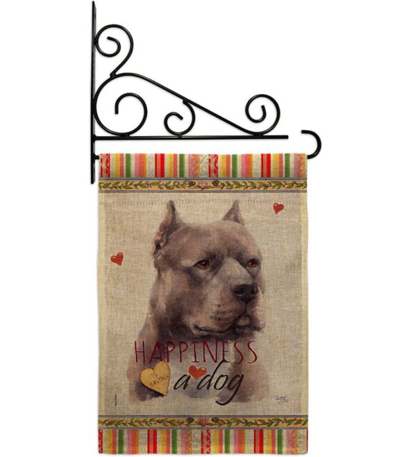Blue Pitbull Happiness - Pets Nature Vertical Impressions Decorative Flags HG110264 Made In USA - Image 18
