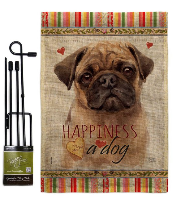 Fawn Pug Happiness - Pets Nature Vertical Impressions Decorative Flags HG110266 Made In USA - Image 14