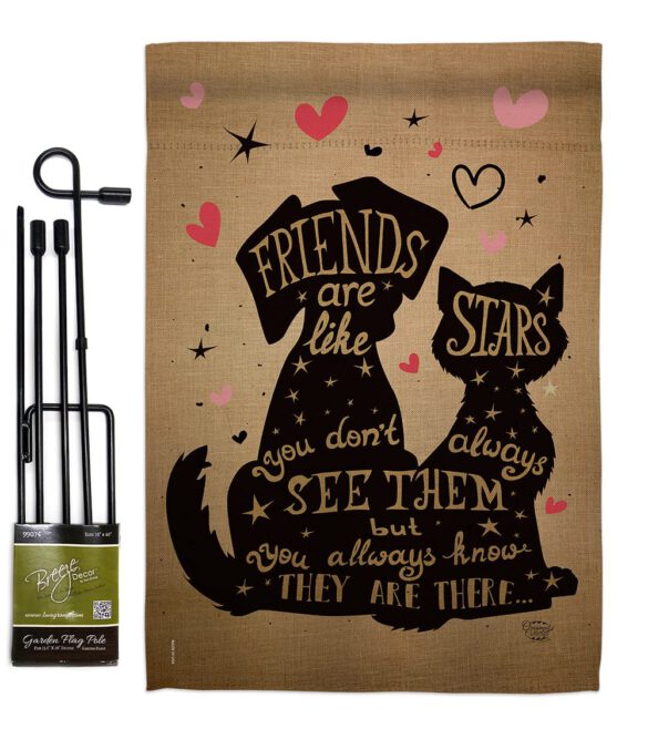 Friends are like Stars - Pets Nature Vertical Impressions Decorative Flags HG191085 Made In USA - Image 4