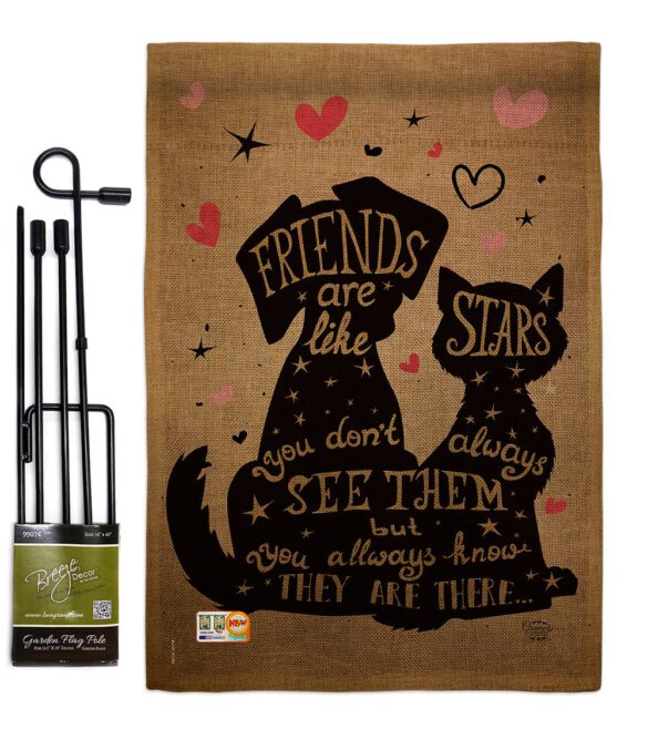 Friends are like Stars - Pets Nature Vertical Impressions Decorative Flags HG191085 Made In USA - Image 9