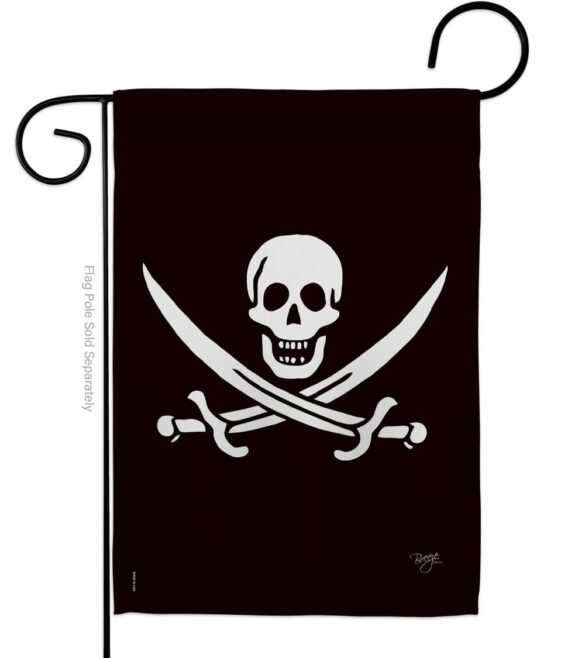 Calico Jack Rackham - Pirate Coastal Vertical Impressions Decorative Flags HG107031 Made In USA