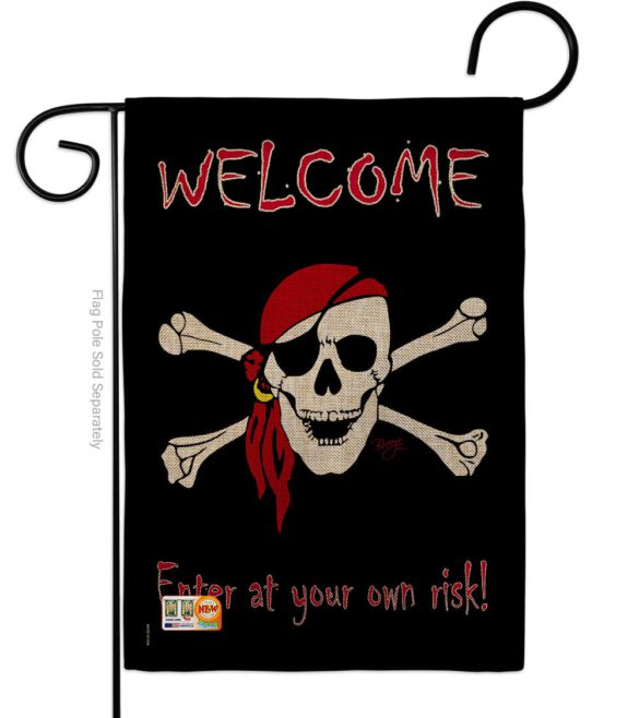 Enter at your own risk - Pirate Coastal Vertical Impressions Decorative Flags HG107045 Made In USA - Image 8