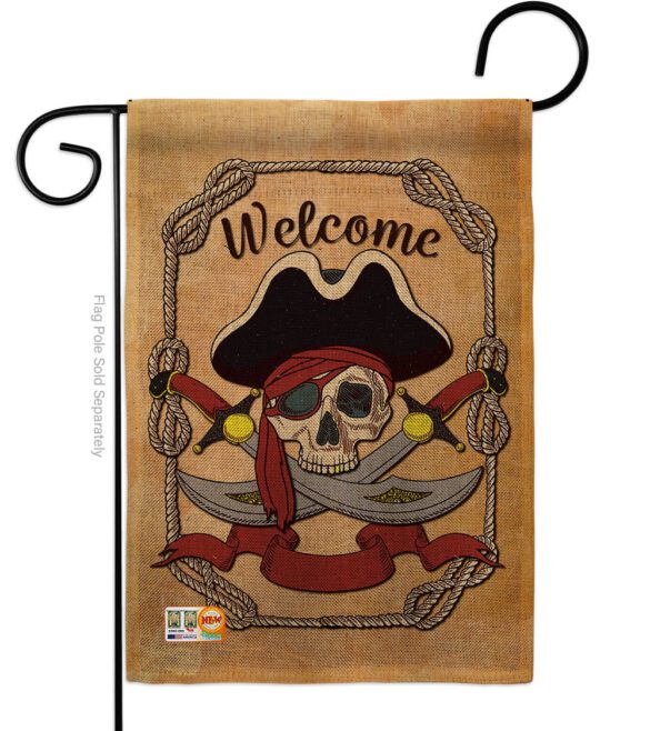 Ahoy Pirate - Pirate Coastal Vertical Impressions Decorative Flags HG107059 Made In USA - Image 9