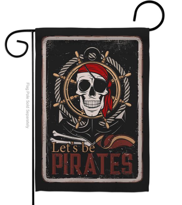 Be Pirates - Pirate Coastal Vertical Impressions Decorative Flags HG137319 Made In USA - Image 2