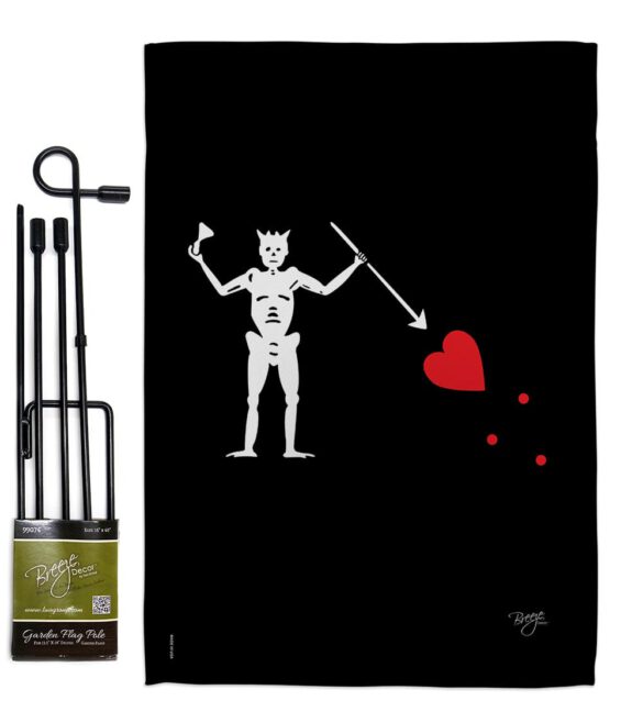 Blackbeard's - Pirate Coastal Vertical Impressions Decorative Flags HG107034 Made In USA - Image 4