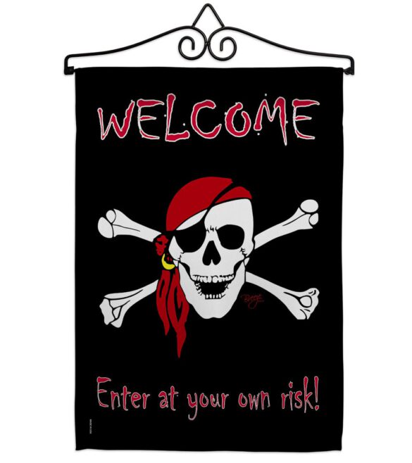 Enter at your own risk - Pirate Coastal Vertical Impressions Decorative Flags HG107045 Made In USA - Image 7