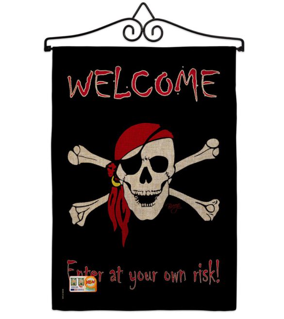 Enter at your own risk - Pirate Coastal Vertical Impressions Decorative Flags HG107045 Made In USA - Image 10