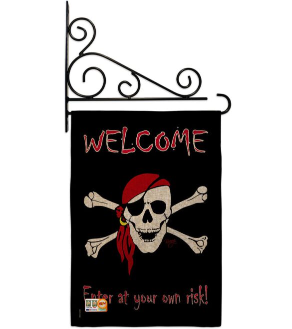 Enter at your own risk - Pirate Coastal Vertical Impressions Decorative Flags HG107045 Made In USA - Image 12