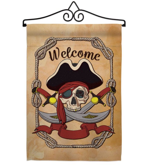 Ahoy Pirate - Pirate Coastal Vertical Impressions Decorative Flags HG107059 Made In USA - Image 8