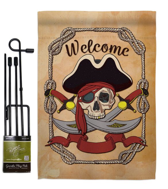 Ahoy Pirate - Pirate Coastal Vertical Impressions Decorative Flags HG107059 Made In USA - Image 5