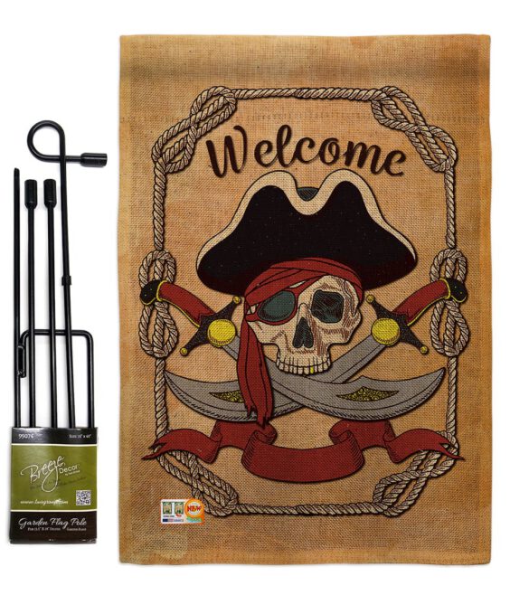 Ahoy Pirate - Pirate Coastal Vertical Impressions Decorative Flags HG107059 Made In USA - Image 10