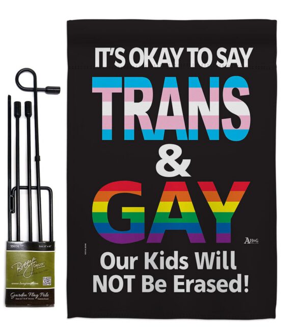 Gay Trans Rights - Support Inspirational Vertical Impressions Decorative Flags HG141315 Made In USA - Image 4