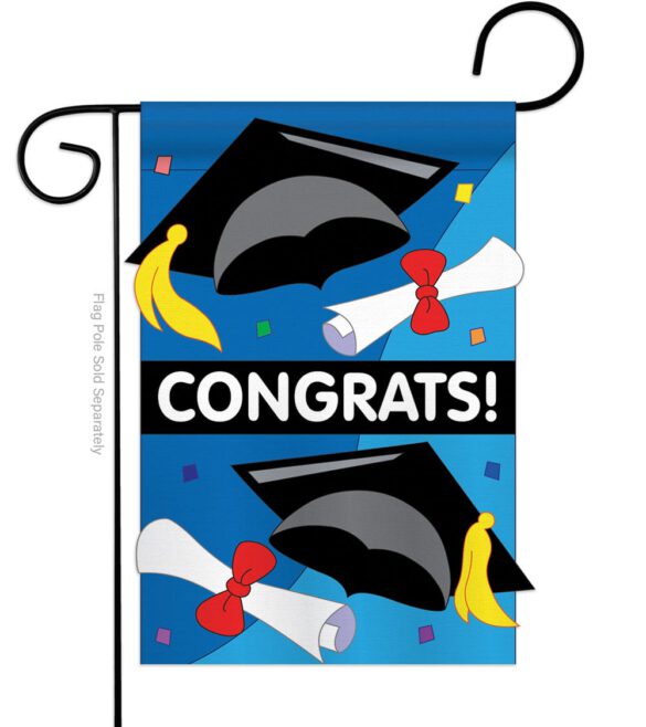 Congrats - School & Education Special Occasion Vertical Applique Decorative Flags HG115048 - Image 7