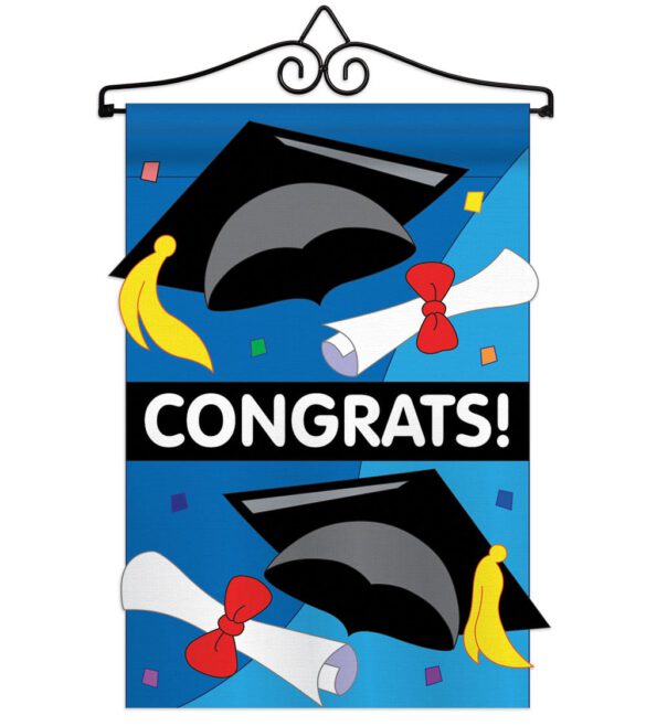 Congrats - School & Education Special Occasion Vertical Applique Decorative Flags HG115048 - Image 9