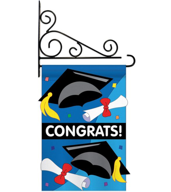 Congrats - School & Education Special Occasion Vertical Applique Decorative Flags HG115048 - Image 3